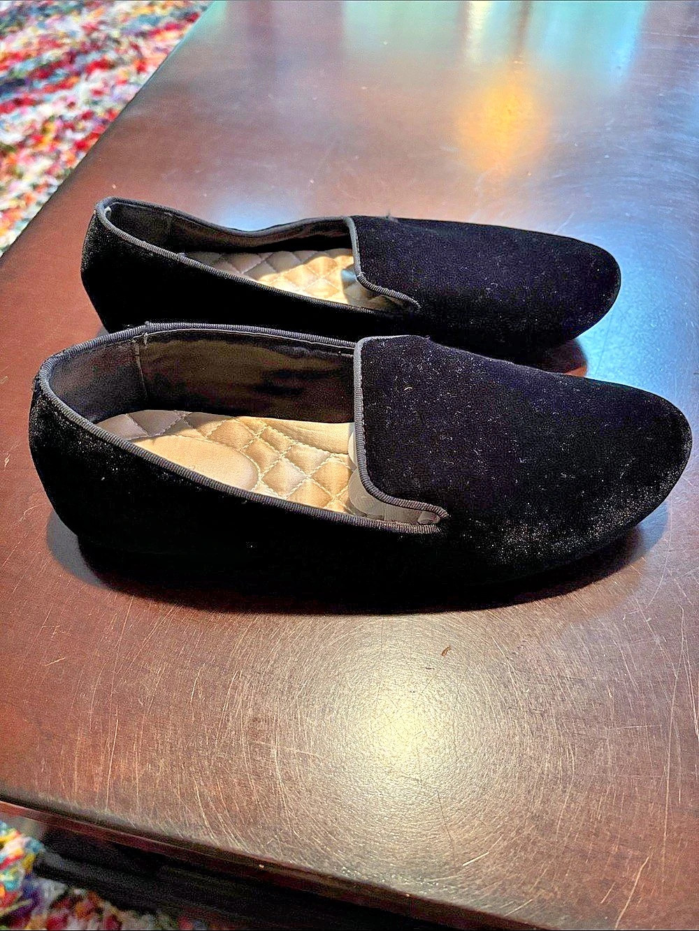 Birdies The Starling Black Velvet Loafers